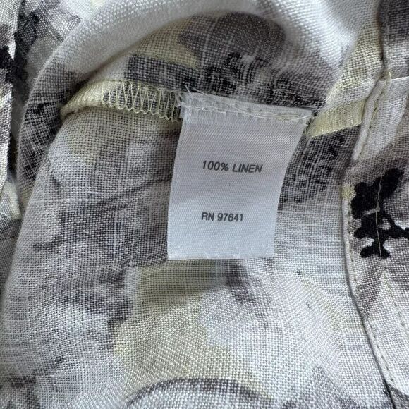 J Jill Love Linen Yellow & Black Sleeveless Floral Dress with Pockets Size S - Picture 7 of 7